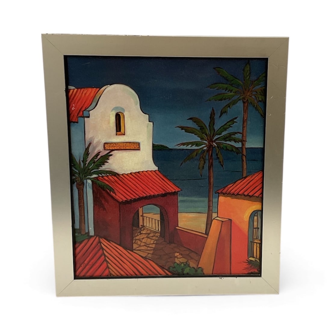 Antigua II by Paul Brent, Signed: This beautiful seaside architectural study, titled Antigua II, is the work of internationally acclaimed artist Paul Brent, known for his masterful portrayal of the coastal lifestyle. The piece