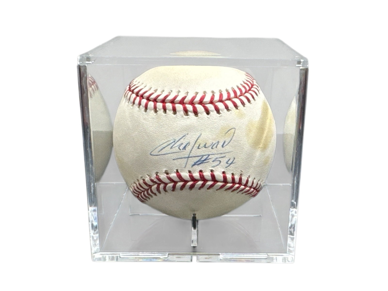 Aroldis Chapman Autographed Official Major League Baseball in Display Case (1 of 2)