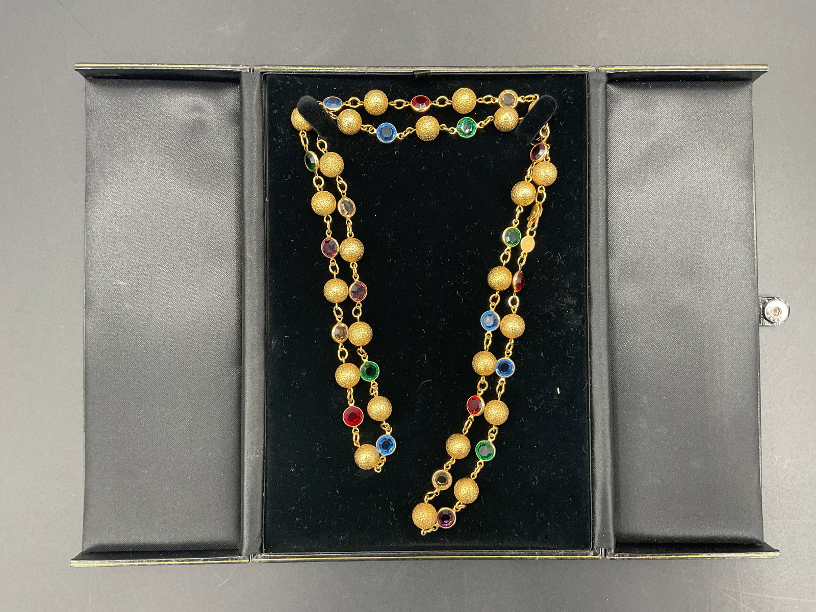 Gold Tone Necklace with Austrian Crystals (1 of 3)