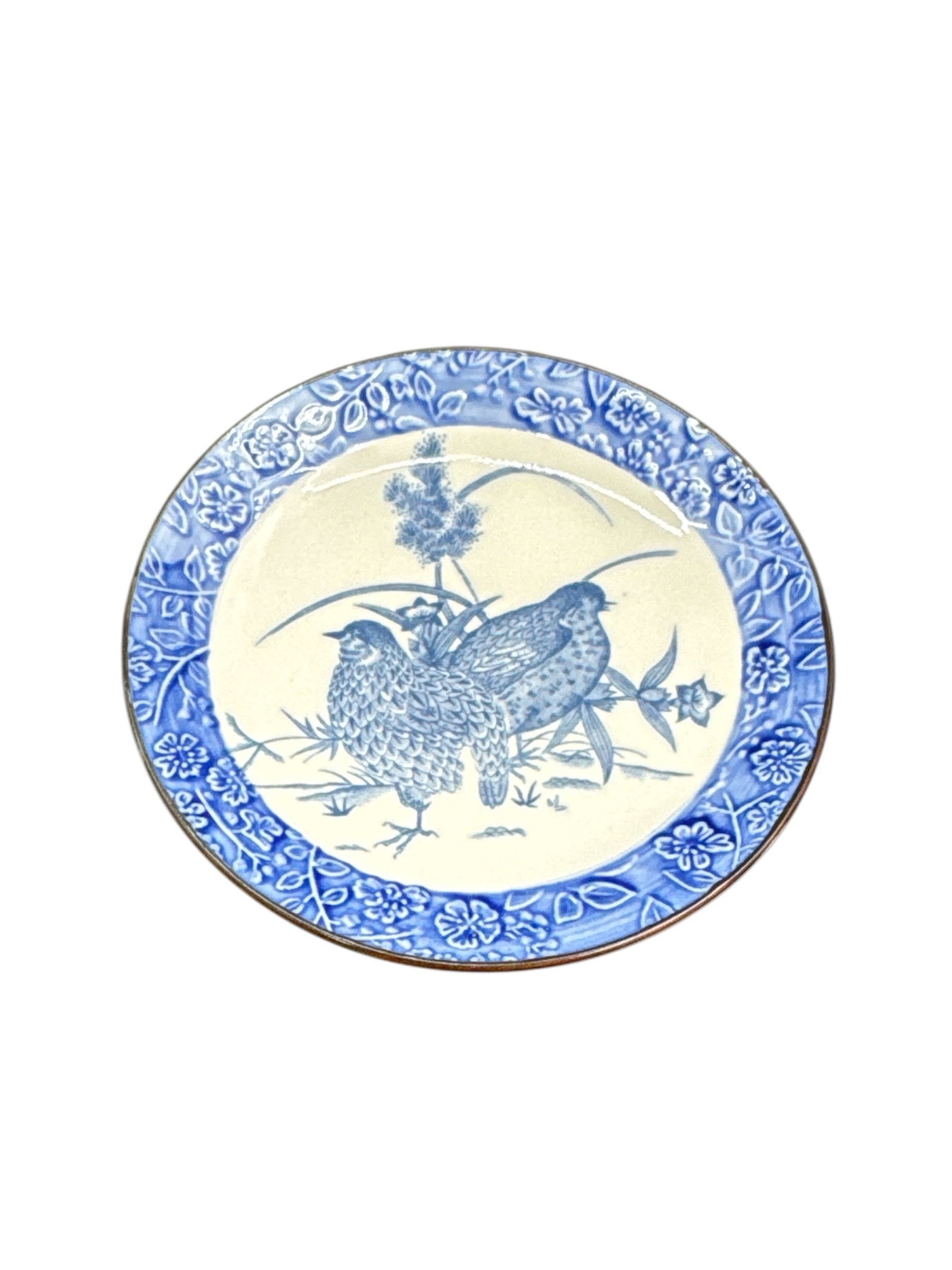 Blue and White Porcelain Plate with Bird Motif (1 of 2)