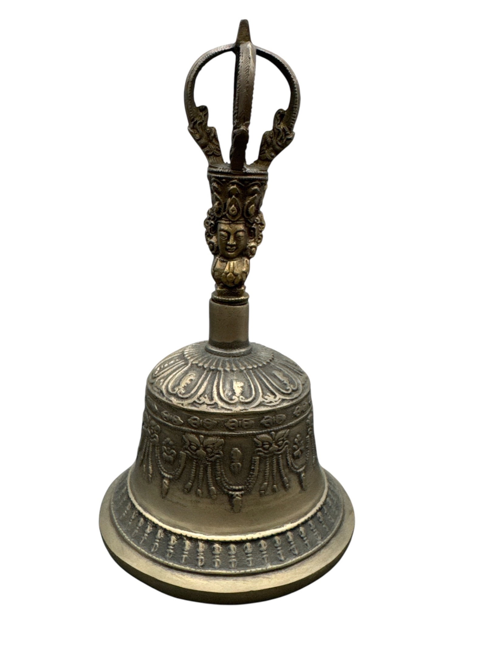 Tibetan Style Bronze Hand Bell with Vajra Handle (1 of 3)