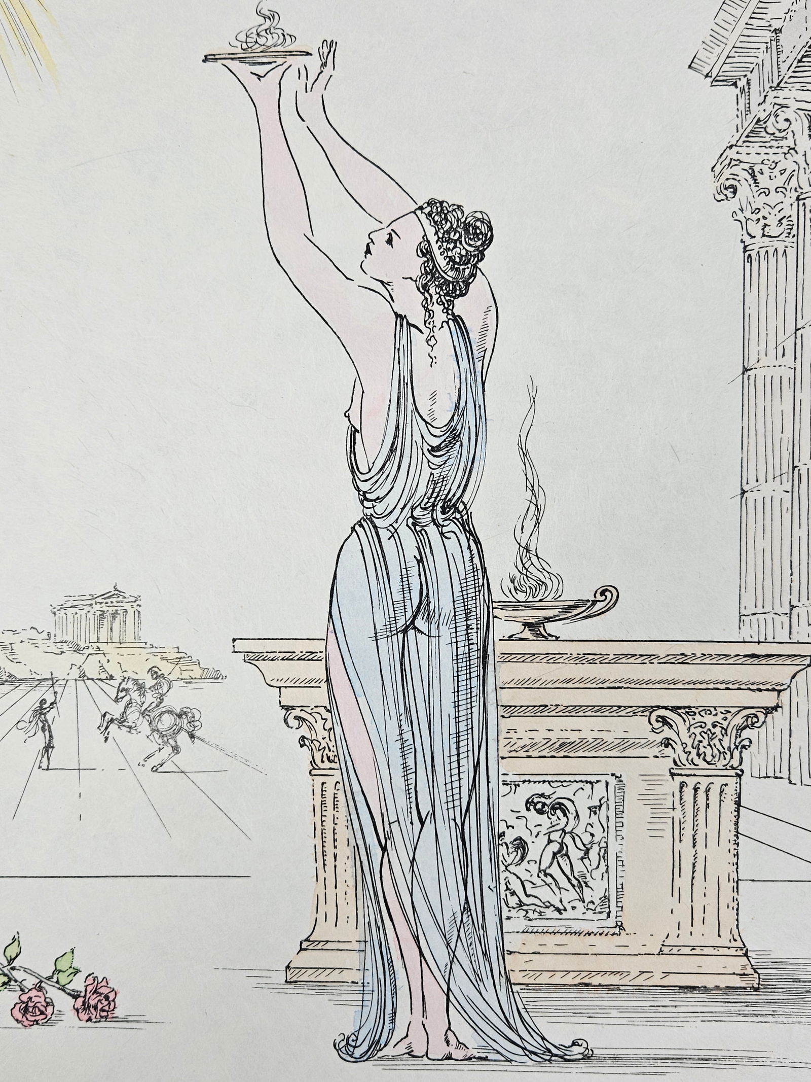 "Polymnie (Deesse de la Poesie Sacre) (Polymnie (Goddess of Sacrd Poetry)" by Salvador Dalí (Spain,: Artist: Salvador Dalí Title: Polymnie (Deesse de la Poesie Sacre) (Polymnie (Goddess of Sacrd Poetry) Year: 1971 Dimensions: 12 x 16 in. Medium: Color