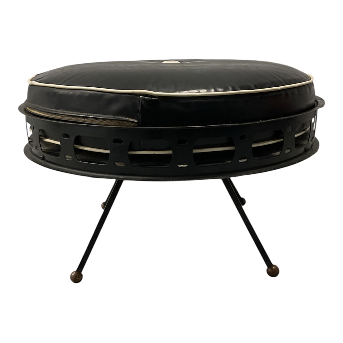 Ritts and Co. Wrought Iron & Leather Foot stool (1 of 5)