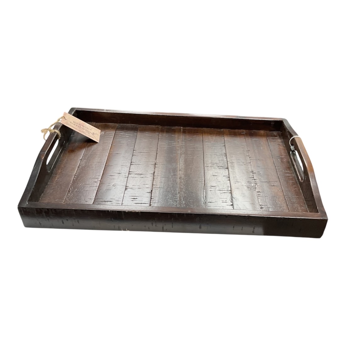 Dark Wooden Serving Tray 2 20 13: Genuine Hardwood Wooden Serving TrayDimensions: 2X20X13