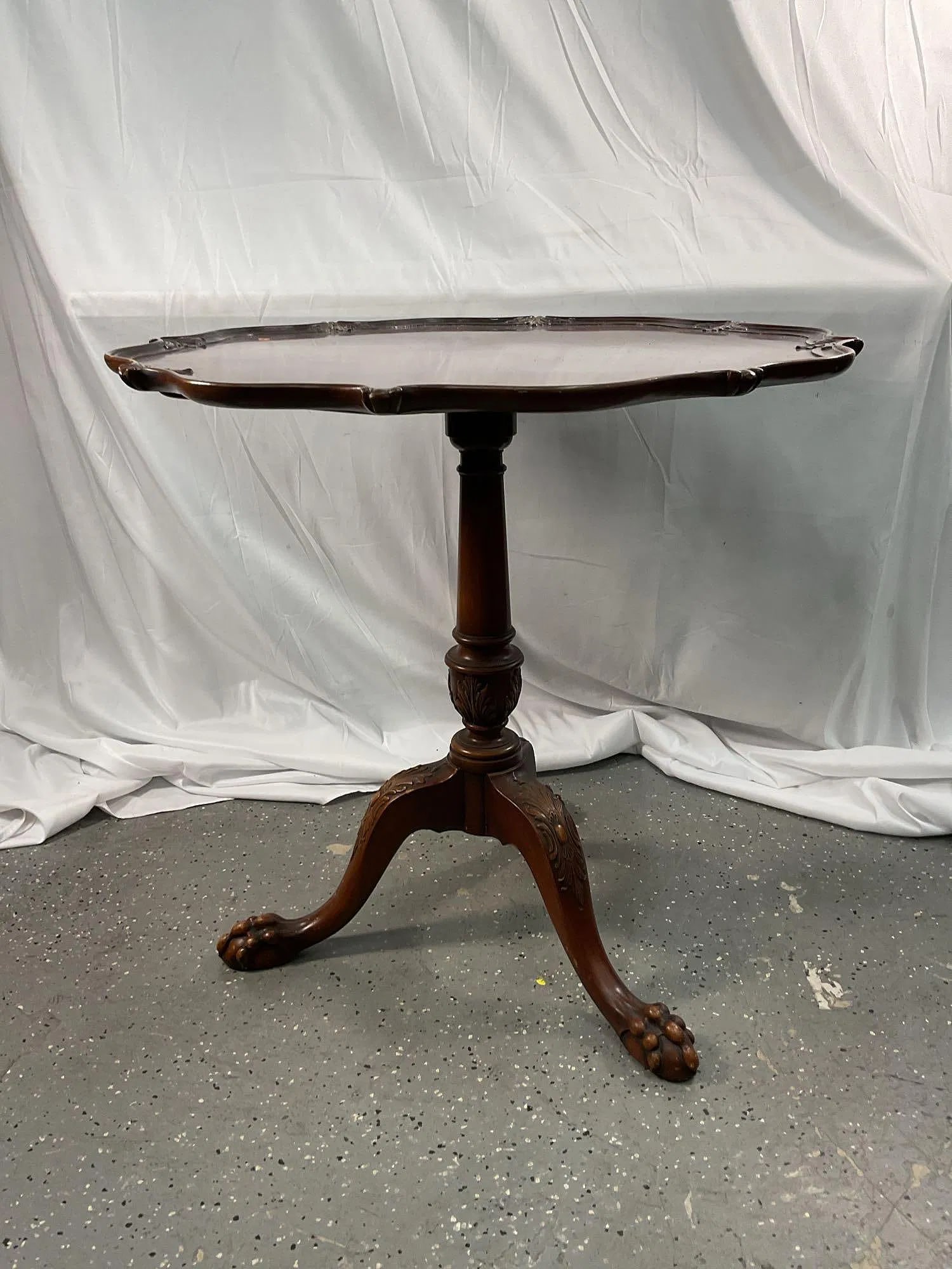 Crafted Craftsman Mahogany Pie Crust Tilt Top Table (1 of 4)