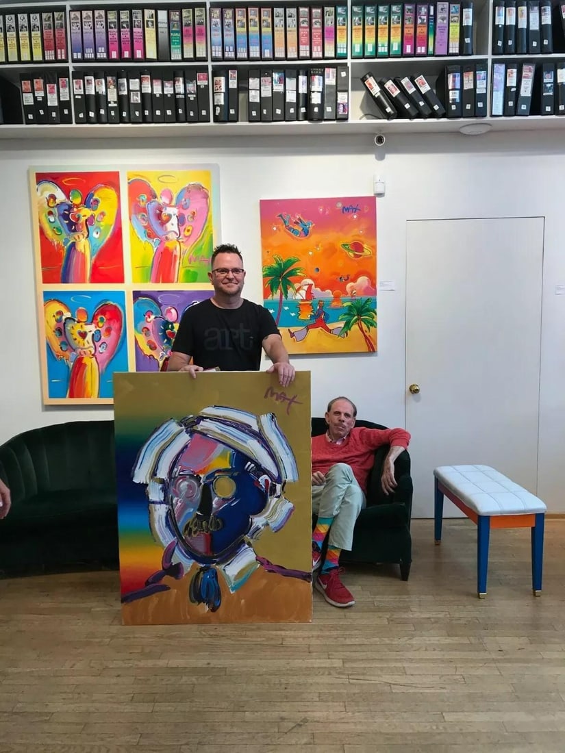 "Andy With Mustache" by Peter Max (German/American, b.1937) Acrylic - 6