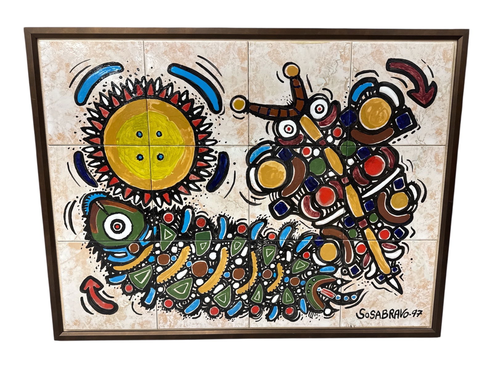 "Sol, pez y mariposa" by Alfredo Sosabravo (Cuba, B.1930) Glazed Ceramic (1 of 8)