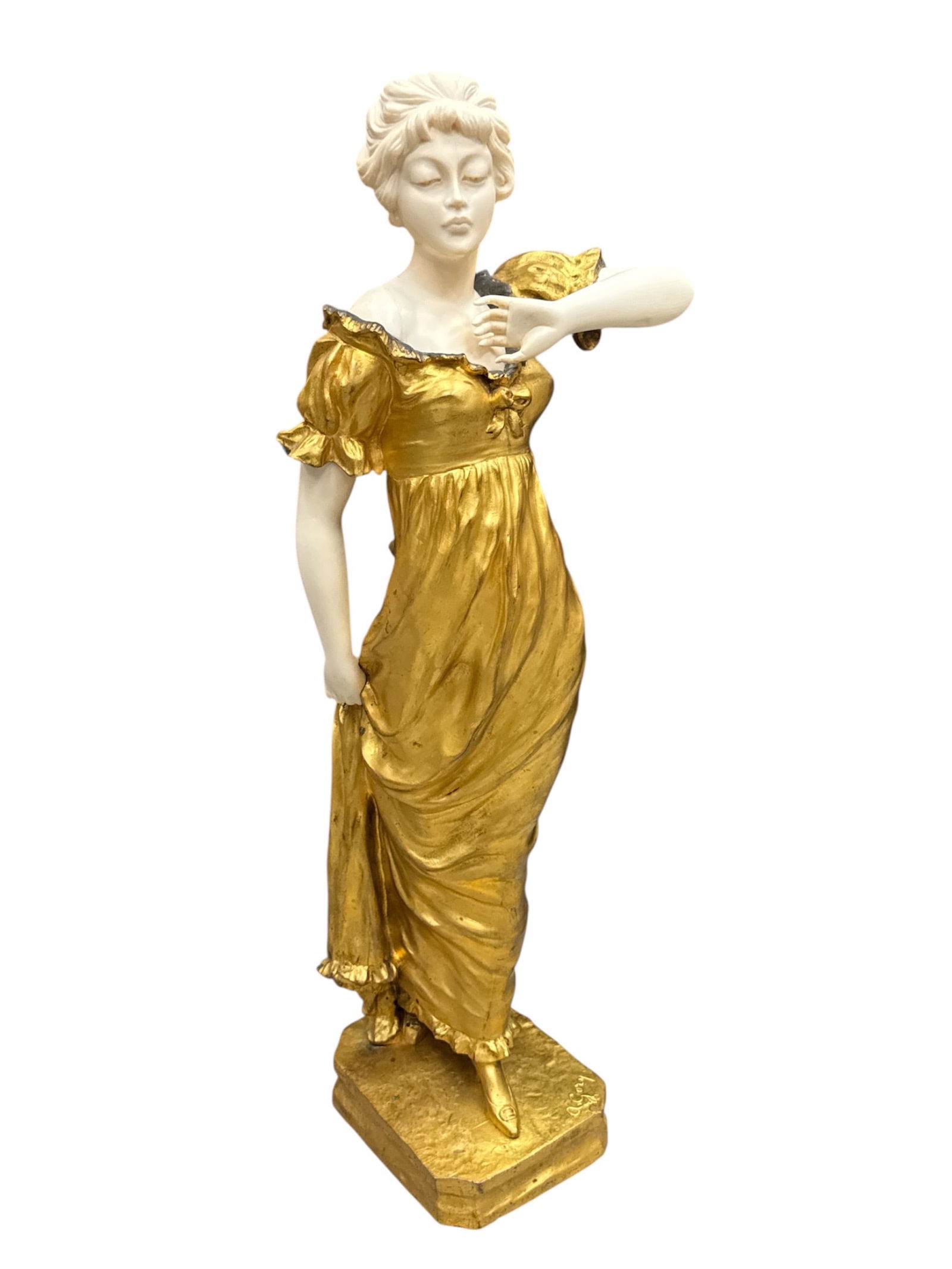 Female Figure Sculpture by Affortunato Gory (Italian, 1895–1925) Gilt Bronze Figure (1 of 4)