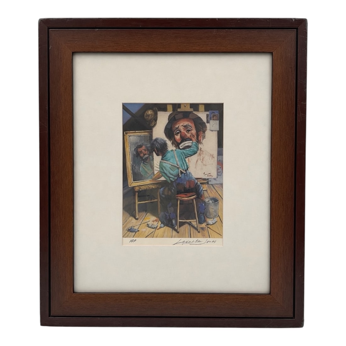 Leighton Jones Barr Self Portrait Artist Proof Lithograph: Offered is an artist proof lithograph titled Self portrait by Leighton Jones Barr. The composition depicts the artist seated at an easel, painting his own likeness in a richly expressive and stylized