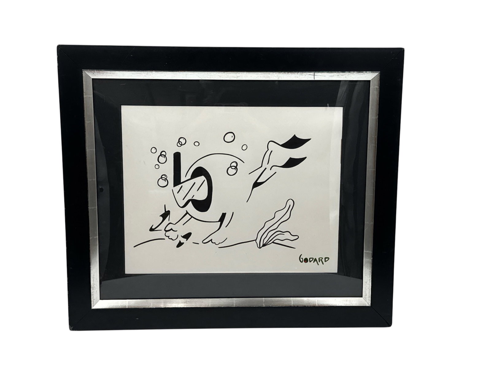 Michael Godard Original "Inspired Brush Stroke" Sketch – "Scuba Olive" (1 of 4)