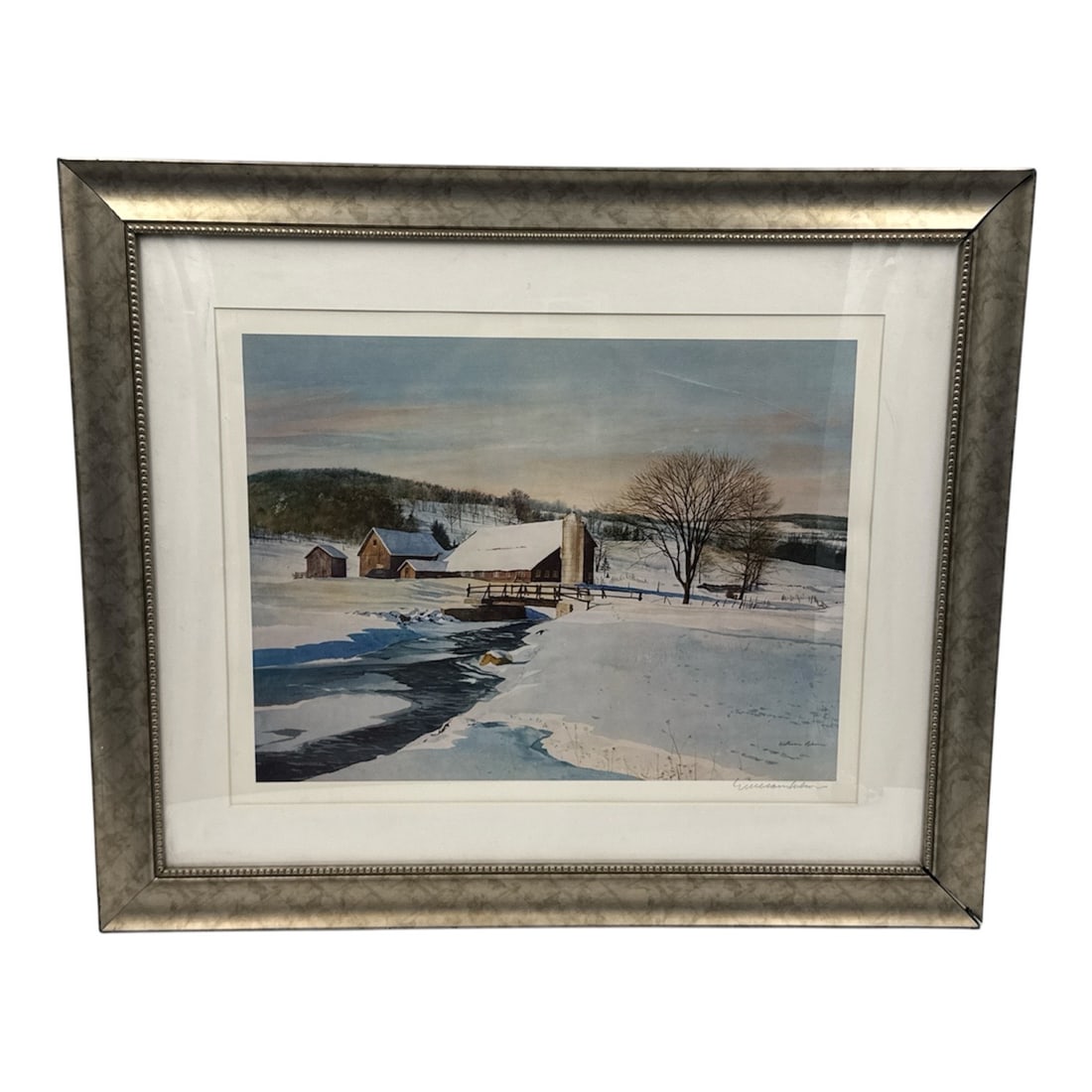 William Nelson The Brook Limited Edition Lithograph Framed 425/495 Double Signed: Limited edition lithograph on pa