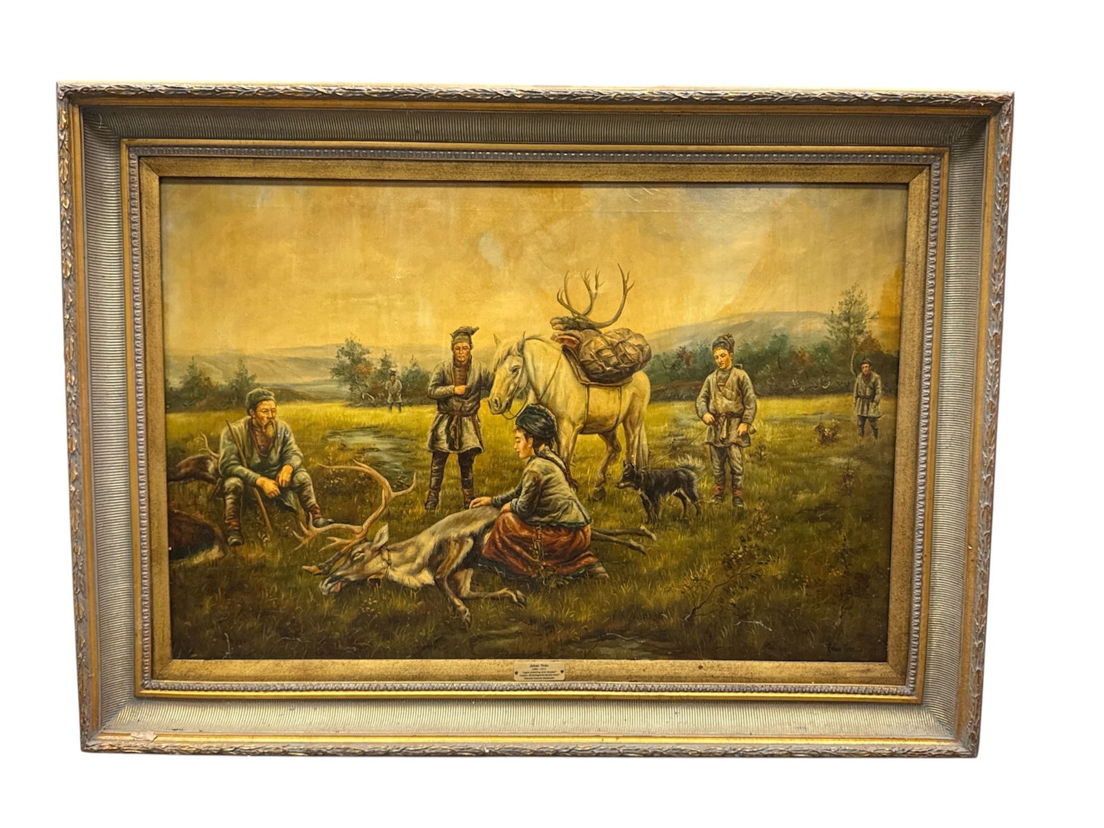 "Lapps collecting shot reindeer" after Johan Tirén (Sweden, 1853-1911) Oil on Canvas (1 of 5)