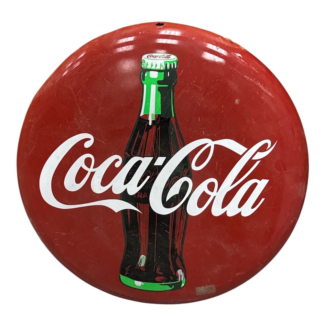 "Coca-Cola Button Sign" by Coca-Cola Corporate (American) Painted Metal (1 of 2)