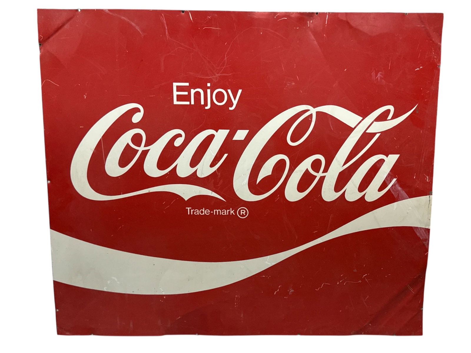 Vintage Large Tin "Enjoy Coca-Cola" Dynamic Ribbon Sign