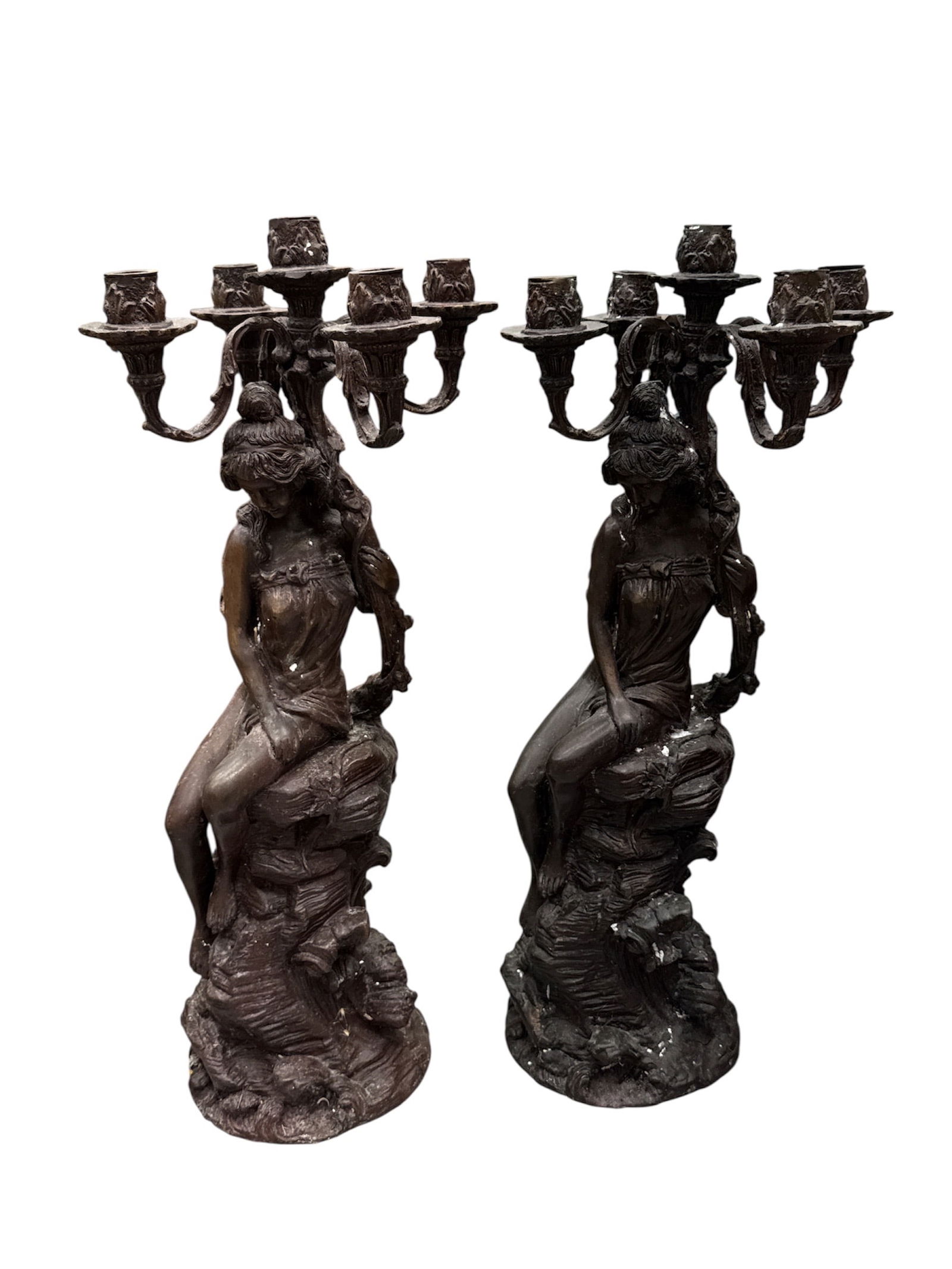 Pair of Bronze Figural Candelabras (1 of 3)