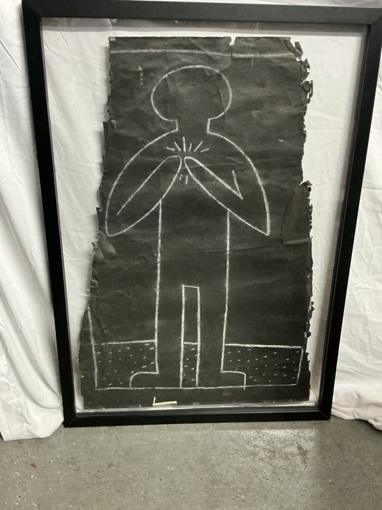 ORIGINAL "Man with Glowing Heart" by Keith Haring (American, 1958-1990) Subway Drawing - 3