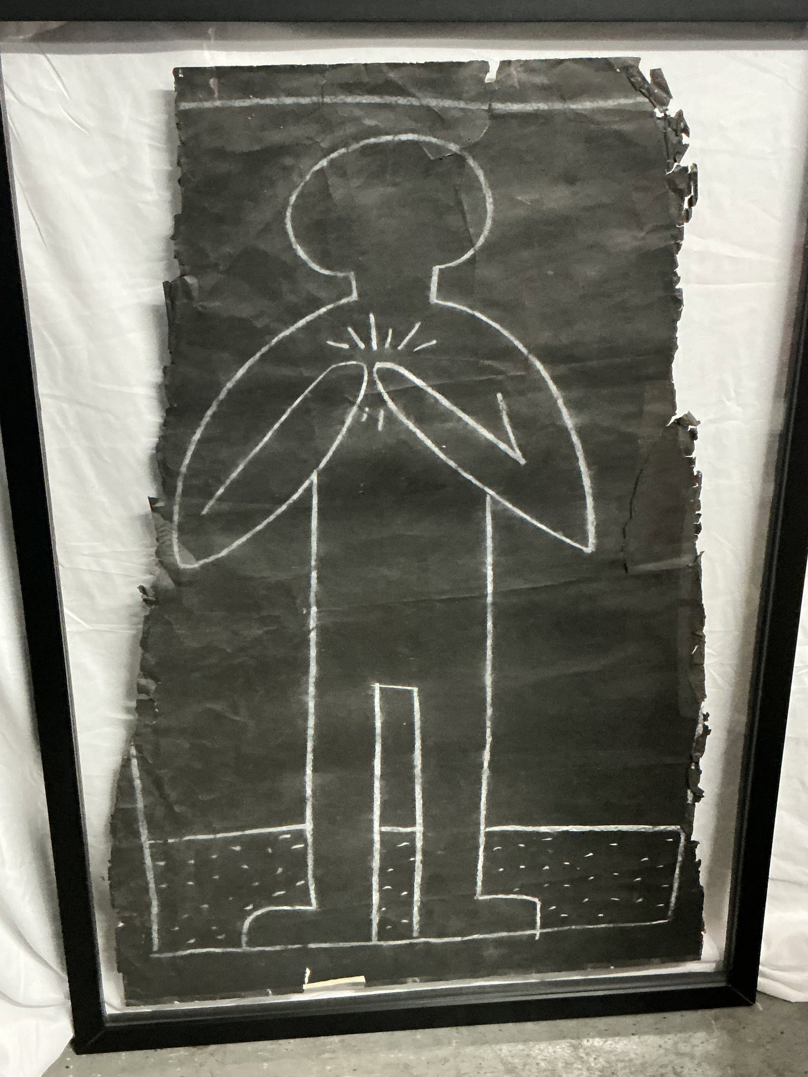 ORIGINAL "Man with Glowing Heart" by Keith Haring (American, 1958-1990) Subway Drawing - 9