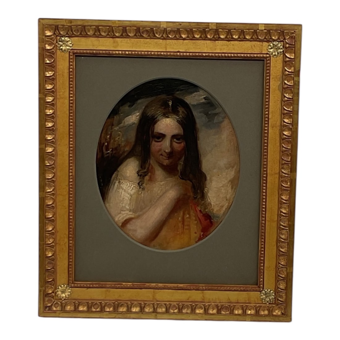 Portrait of a Young Woman by William Etty, R.A. (British, 1787–1849) Oil on Canvas: Description:Oil on canvas portrait attributed to William Etty, R.A., the prominen