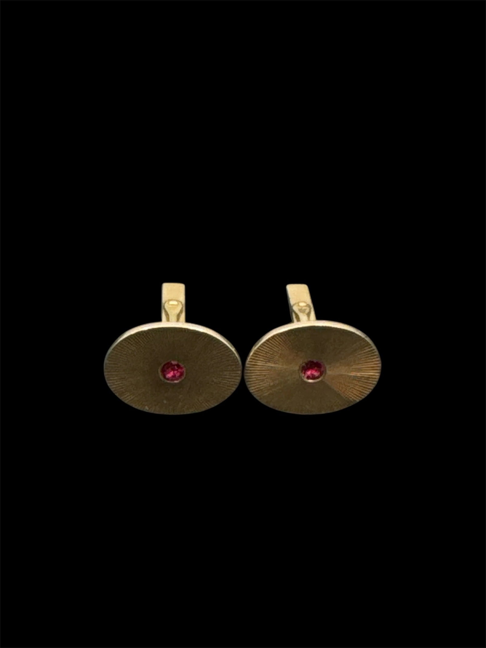 "Vintage Sunburst Ruby Cufflinks" by Tiffany & Co. (USA, Est. 1837) Gold and Ruby (1 of 4)
