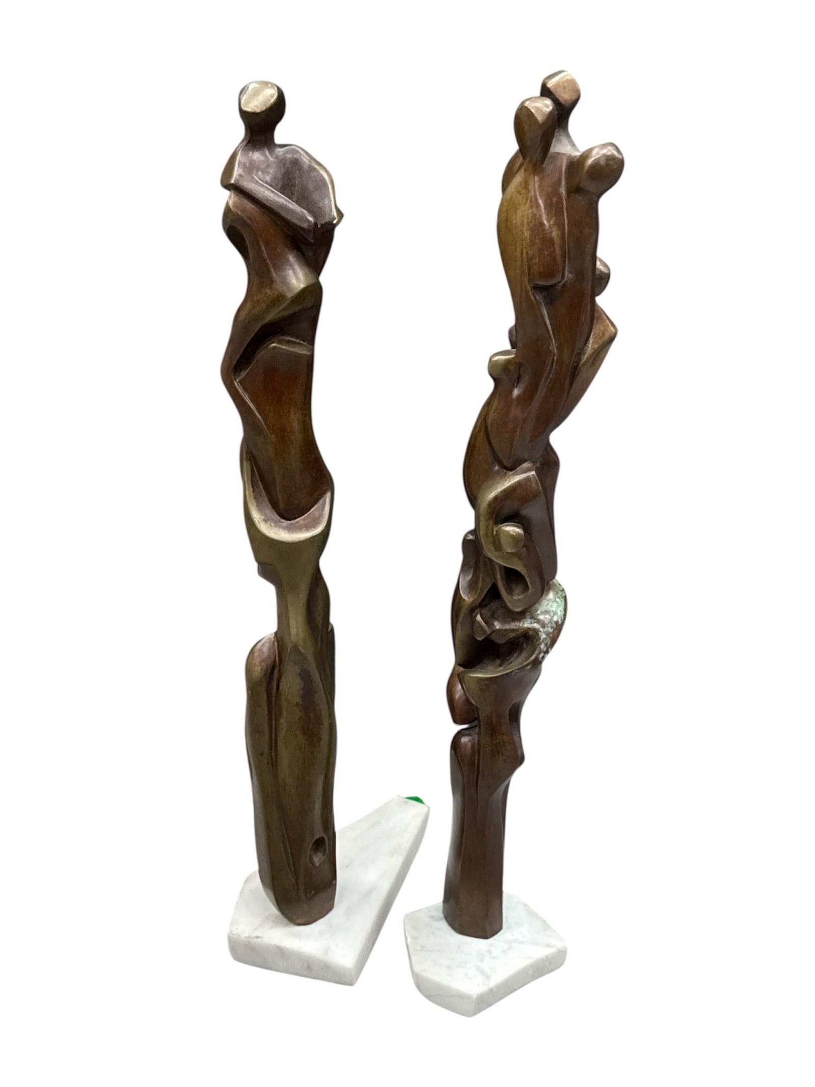 "Ascent" by Mark Pilato (American, 20th/21st Century) Artist Proof Bronze Sculptures: This powerful pair of bronze scu