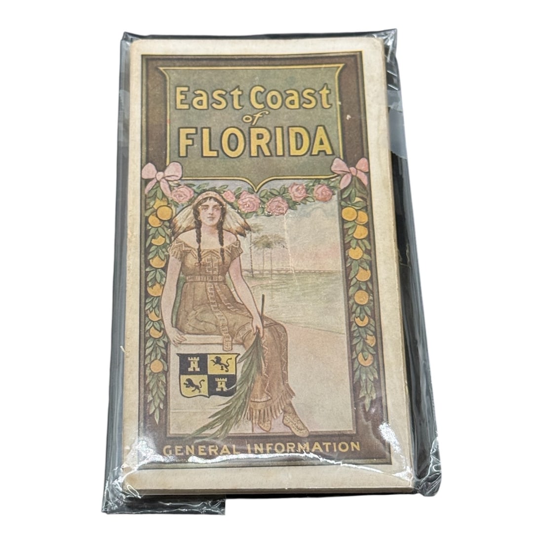 East Coast of Florida General Information and Hotel Guide 1910–1911: A scarce early 20th century promotional booklet titled East Coast of Florida: General Information, issued for the 1910–1911 season. This illustrated guide promotes travel and tourism along