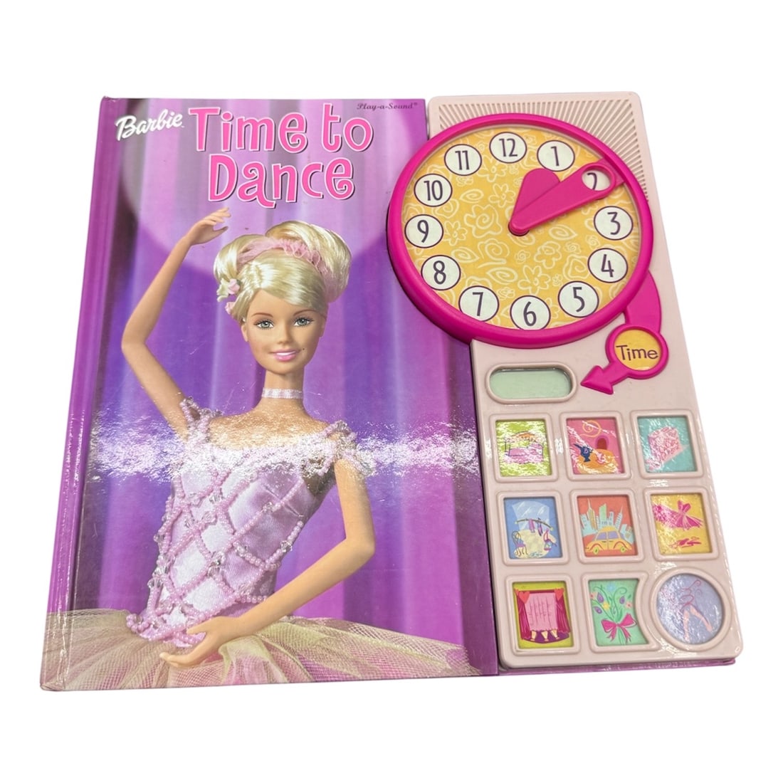 Barbie Time to Dance Play a Sound Interactive Children’s Book: Barbie Time to Dance interactive children’s book featuring a built-in Play a Sound electronic panel. The colorful book follows Barbie as she explores the world of dance, accompanied by