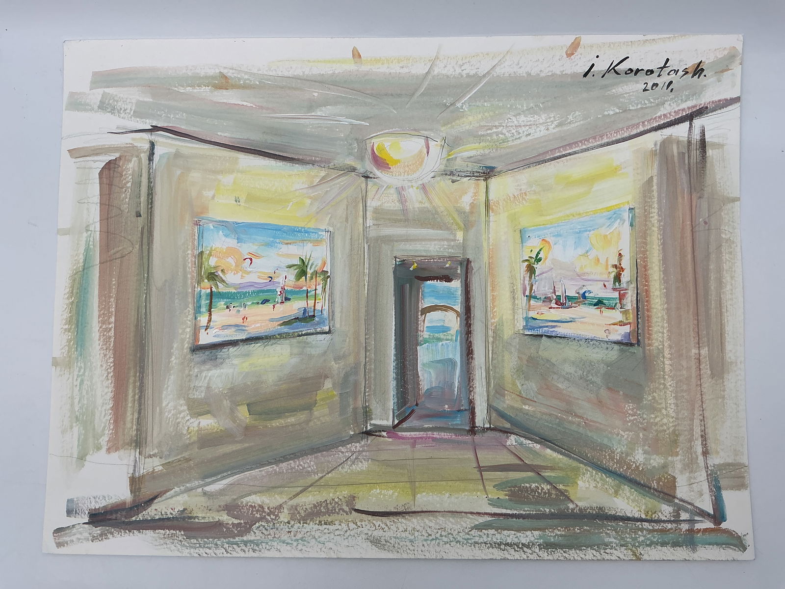 Igor Korotash Beach Interior: Medium: Oil Paint On PaperDate: 2011Edition: OriginalSize: 18x24 inchesAdditional Details: Hand signed and dated, upper right. Artwork is in excellent condition. Certificate