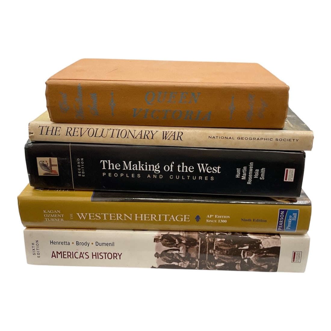 Collection of Western and American History Hardcover Books: Group of hardcover history volumes focusing on Western expansion, American heritage, and national history. Titles include The Buffalo Hunters, The Revolutionary War published by the National
