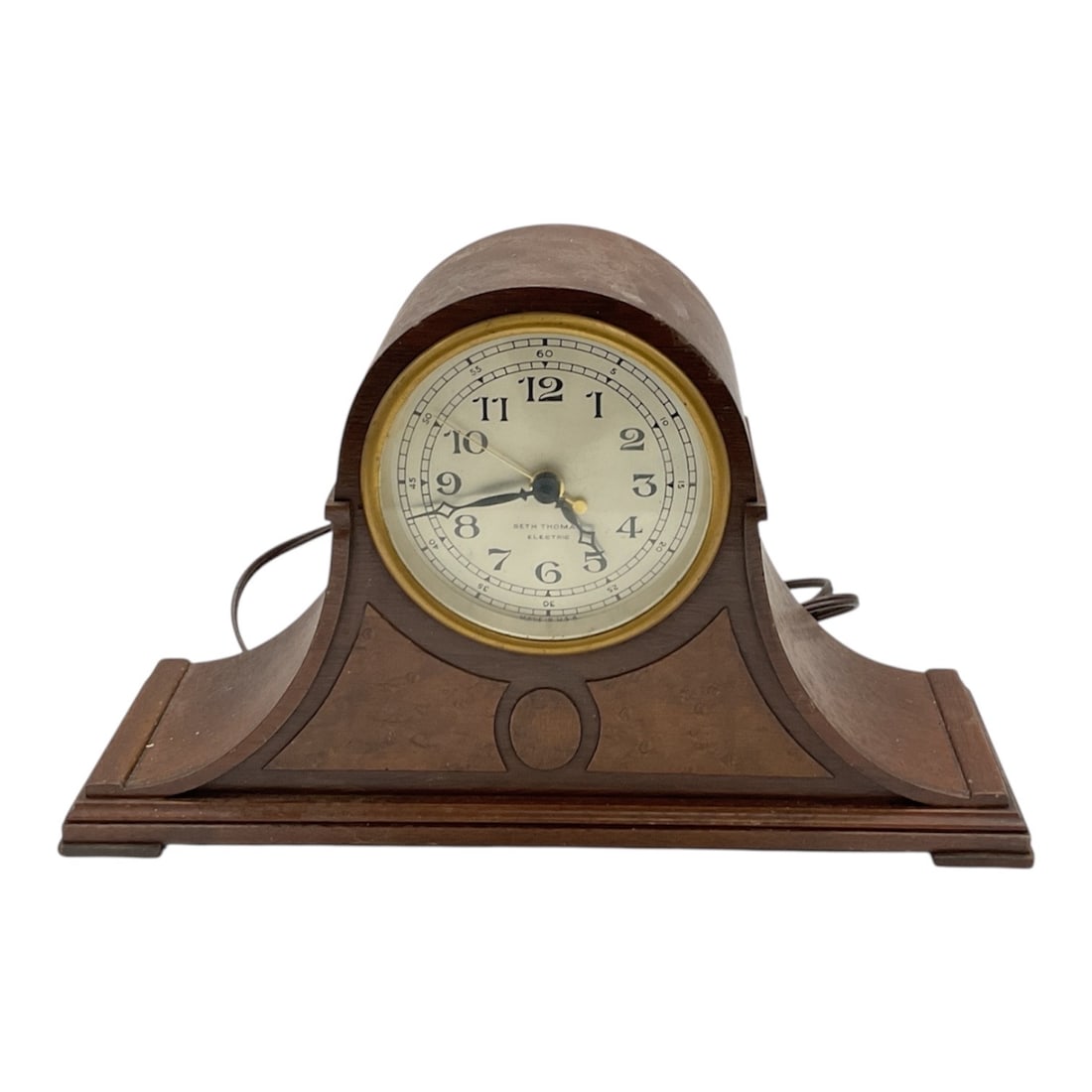 Vintage Wooden Electric Mantel Clock with Arched Case (1 of 6)
