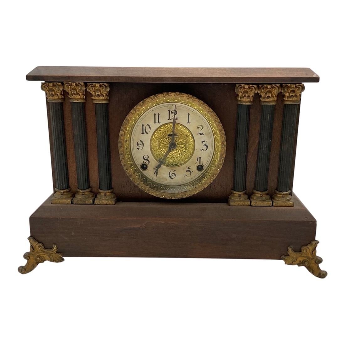 Vintage Classical Style Mantel Clock with Column Motif (1 of 5)