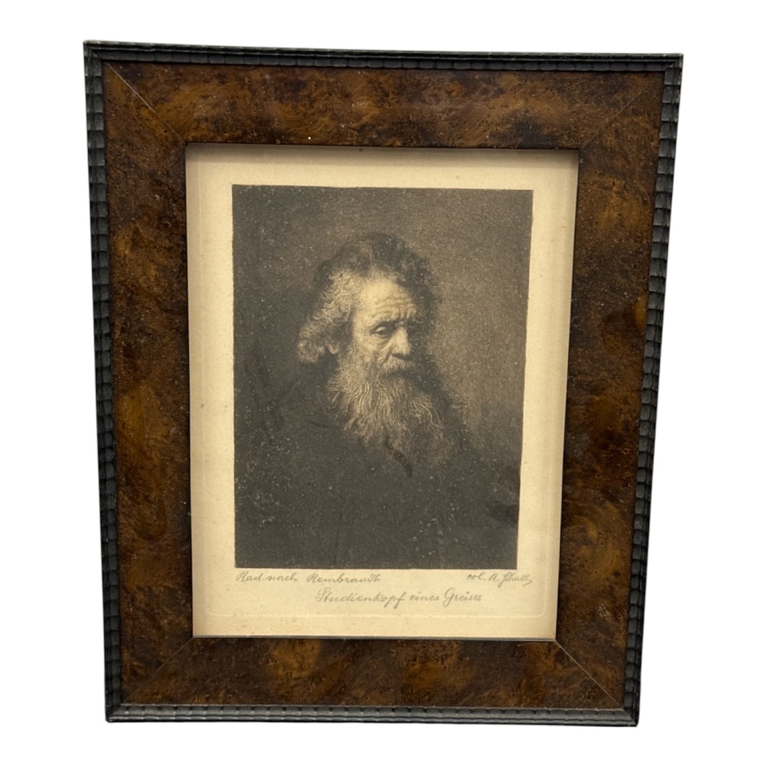 Rembrandt “Head of an Old Man?? Framed Etching After the Original (1 of 4)