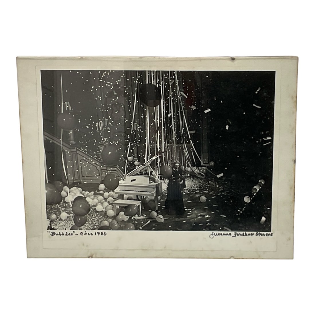 Vintage "Bubbles" Silver Gelatin Press Photo, Circa 1940 – Signed by Julianne Voorhees Stevens: Description:Th