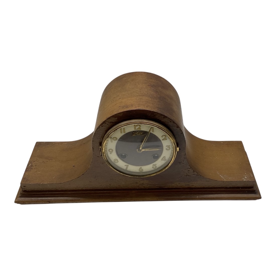 Antique Wood Tambour Mantel Clock – Art Deco Style (1 of 5)
