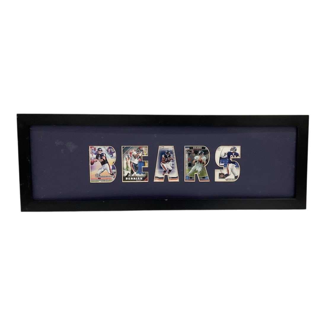 Chicago Bears Framed Player Letter Card Display Rex Grossman Bernard Berrian Thomas Jones Brian: Chicago Bears — "BEARS" NFL Card Collage — Custom Framed Letter Art