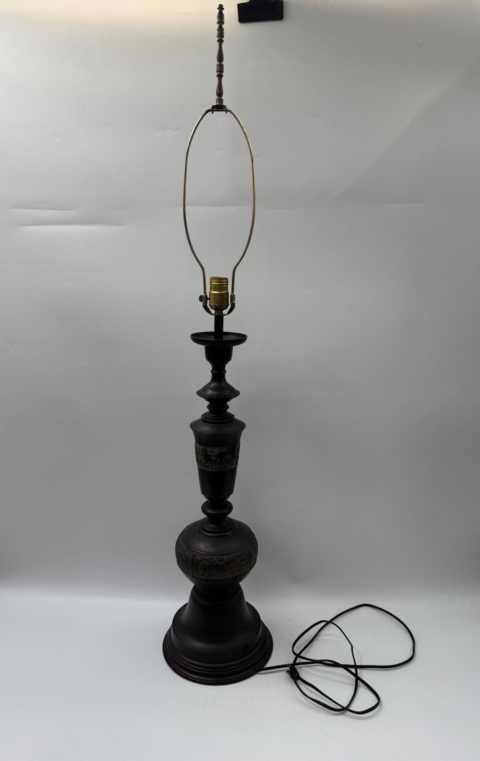 Tall Ornate Metal Table Lamp, 45 Inches (1 of 3)