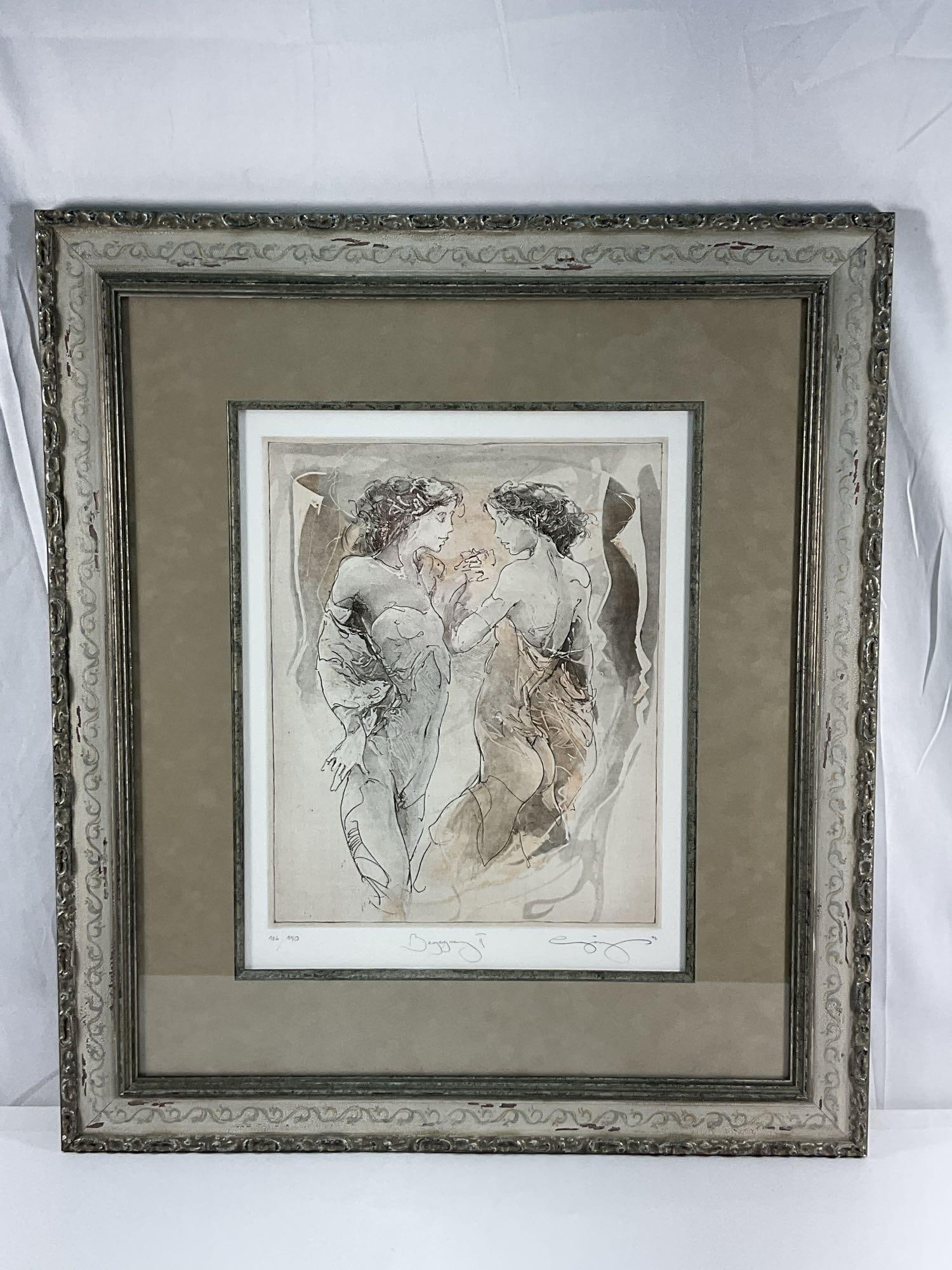 "Begegnung II" by Jürgen Görg (German, B.1951) Lithograph: v