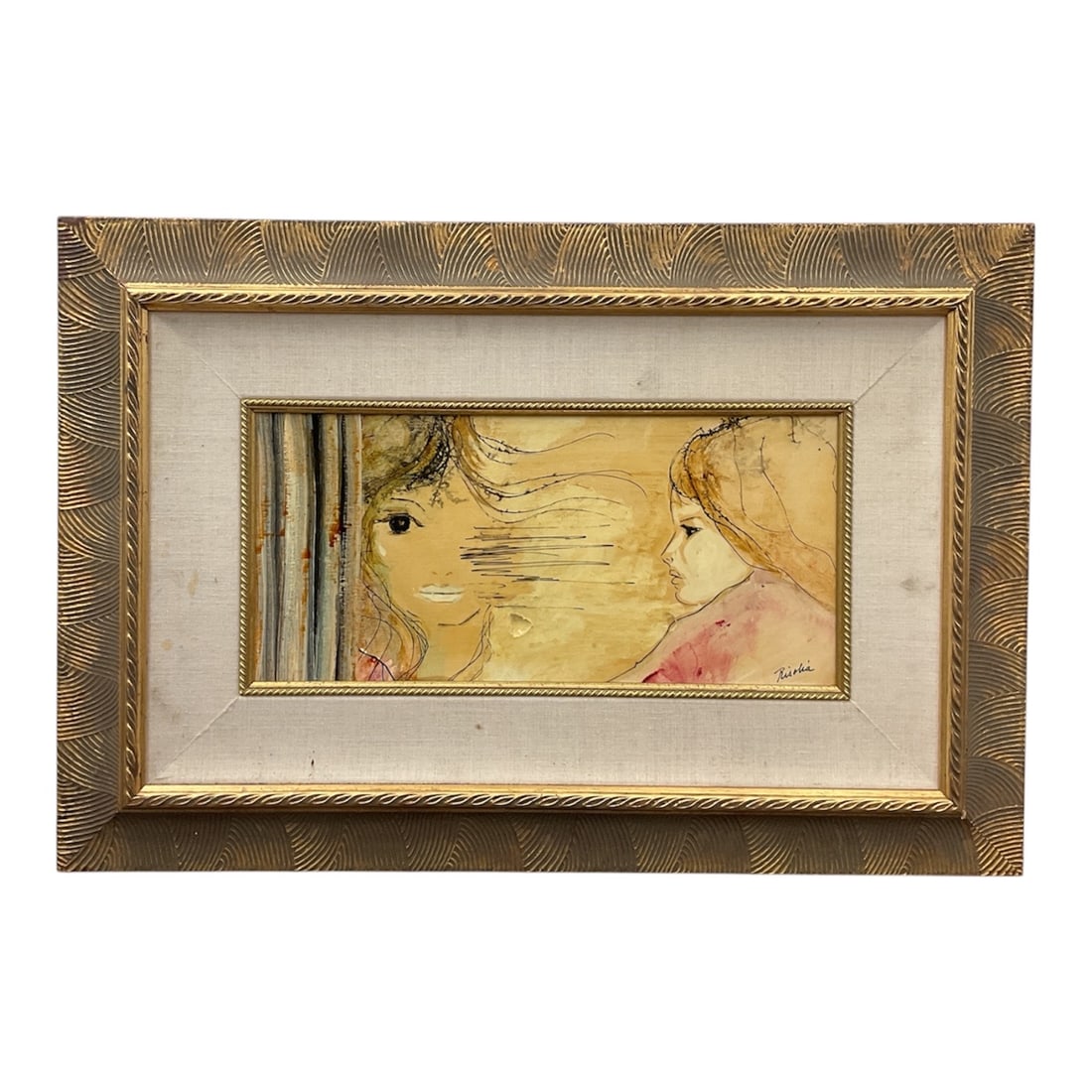 Sonia Risolia (American, 1926–2001): Artist: Sonia Risolia (American, 1926–2001).Style: Impressionist and abstract figural. Her work often features "smiling maidens" or abstract women rendered with multicolored