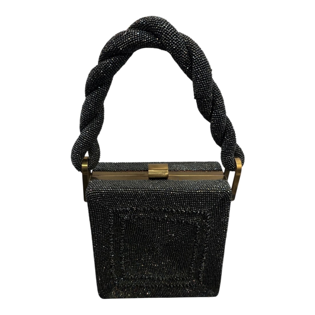 Du Bonnet Black Beaded Box Handbag with Braided Handle (1 of 3)