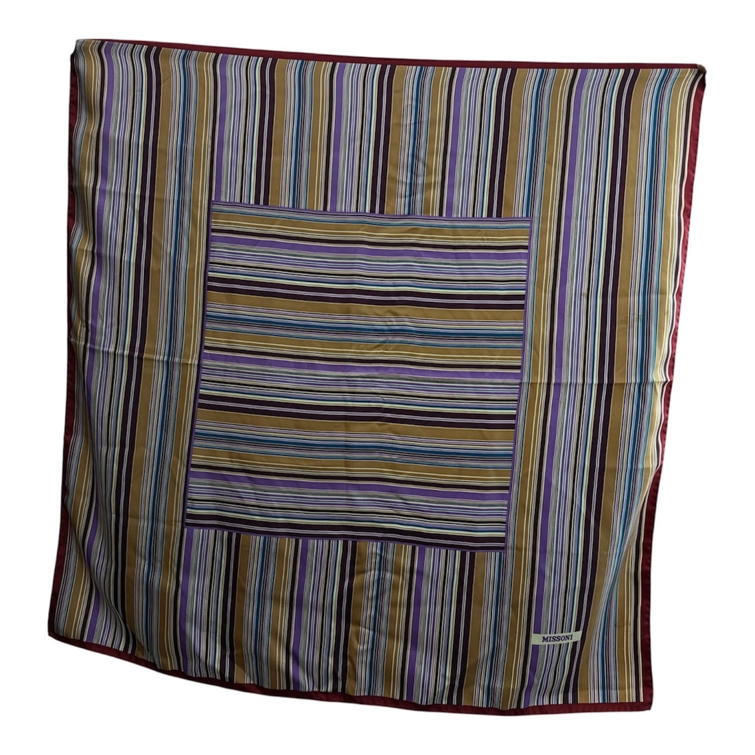Missoni Multicolor Striped Silk Scarf Made in Italy 34x34in (1 of 4)