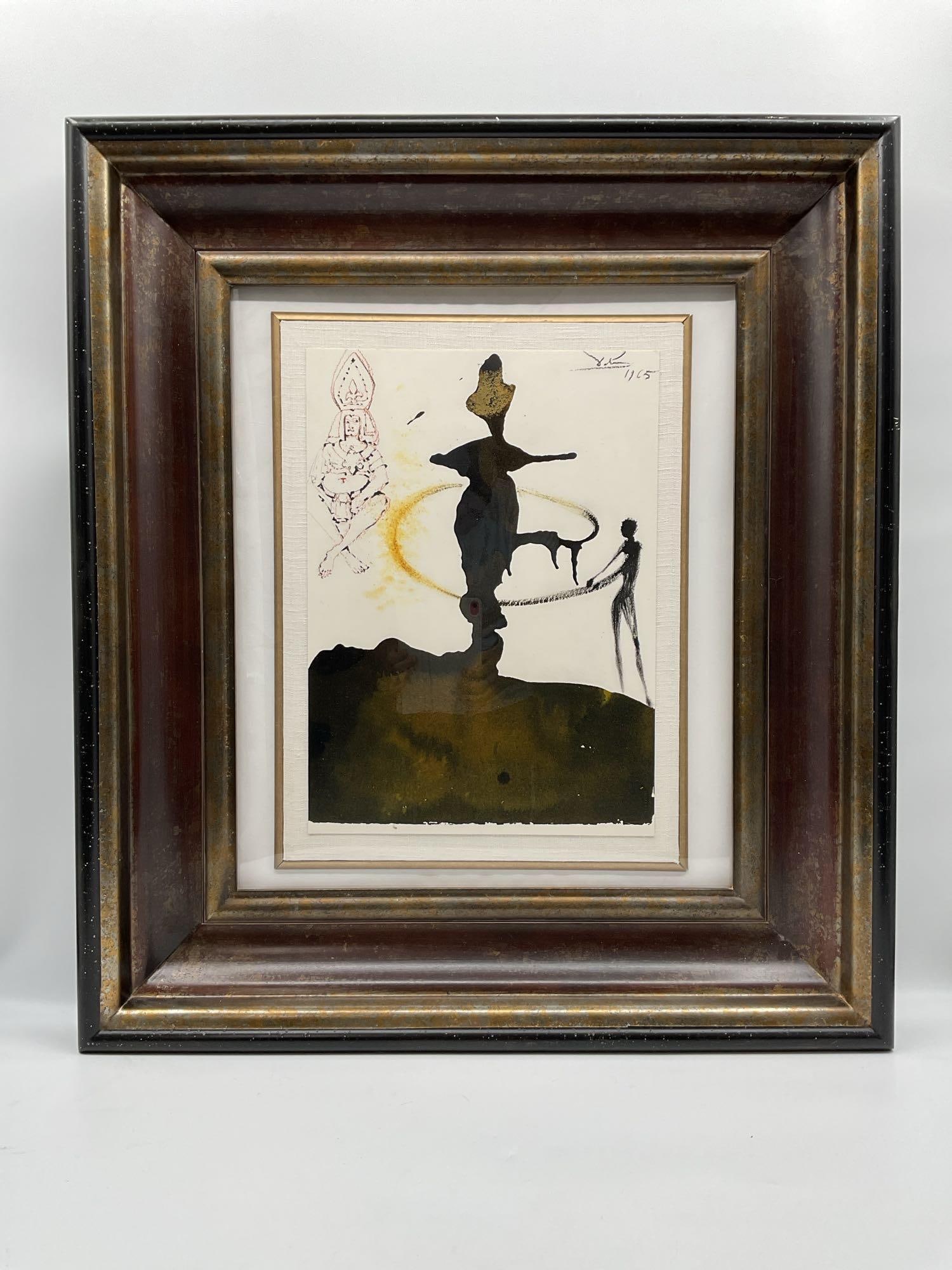 Filiae Herodiadis Saltatio by Salvador Dalí(Spain, 1904-1989) Lithograph: An original color lithograph from Salvador Dalí’s Biblia Sacra suite, titled Filiae Herodiadis Saltatio (The Dance of Herodias’ Daughter). Created in 1967 and published by Rizzoli