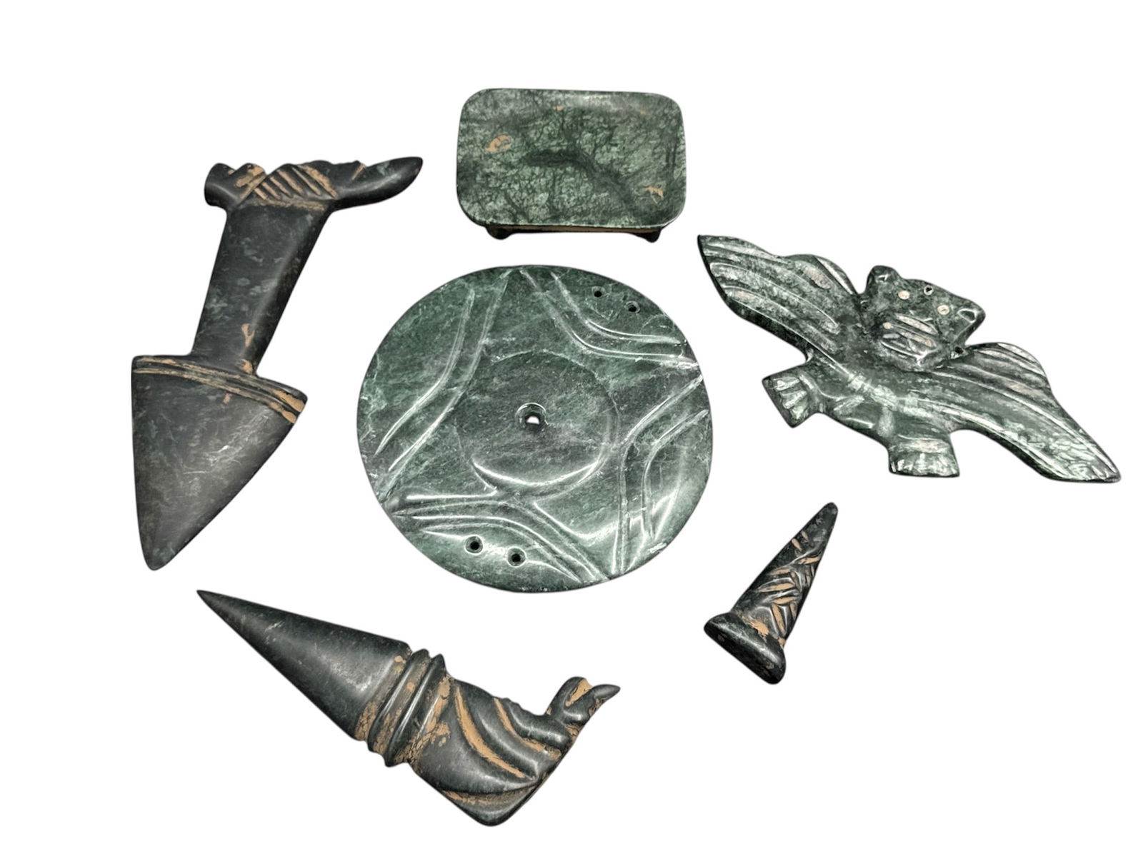 Unidentified Stone Artifact Group Pre-Columbian Style (6 Pieces) (1 of 2)