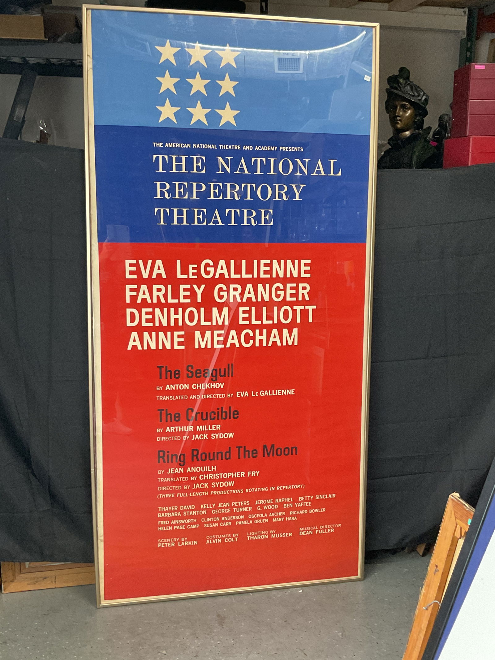 Movie poster: Poster for The National Repertory Theatre, showcasing three productions. Dimensions: H83in L42in