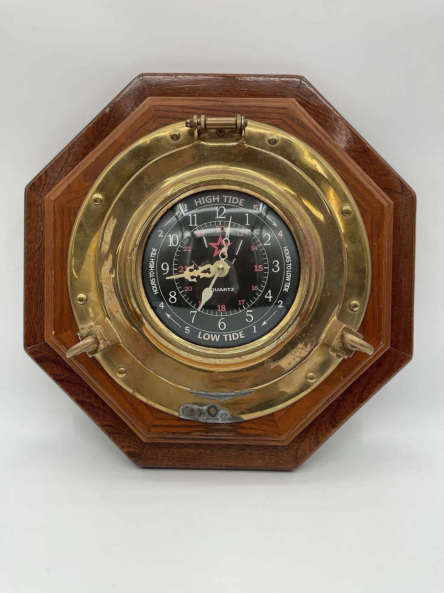 Nautical Brass Porthole Tide Clock (1 of 3)