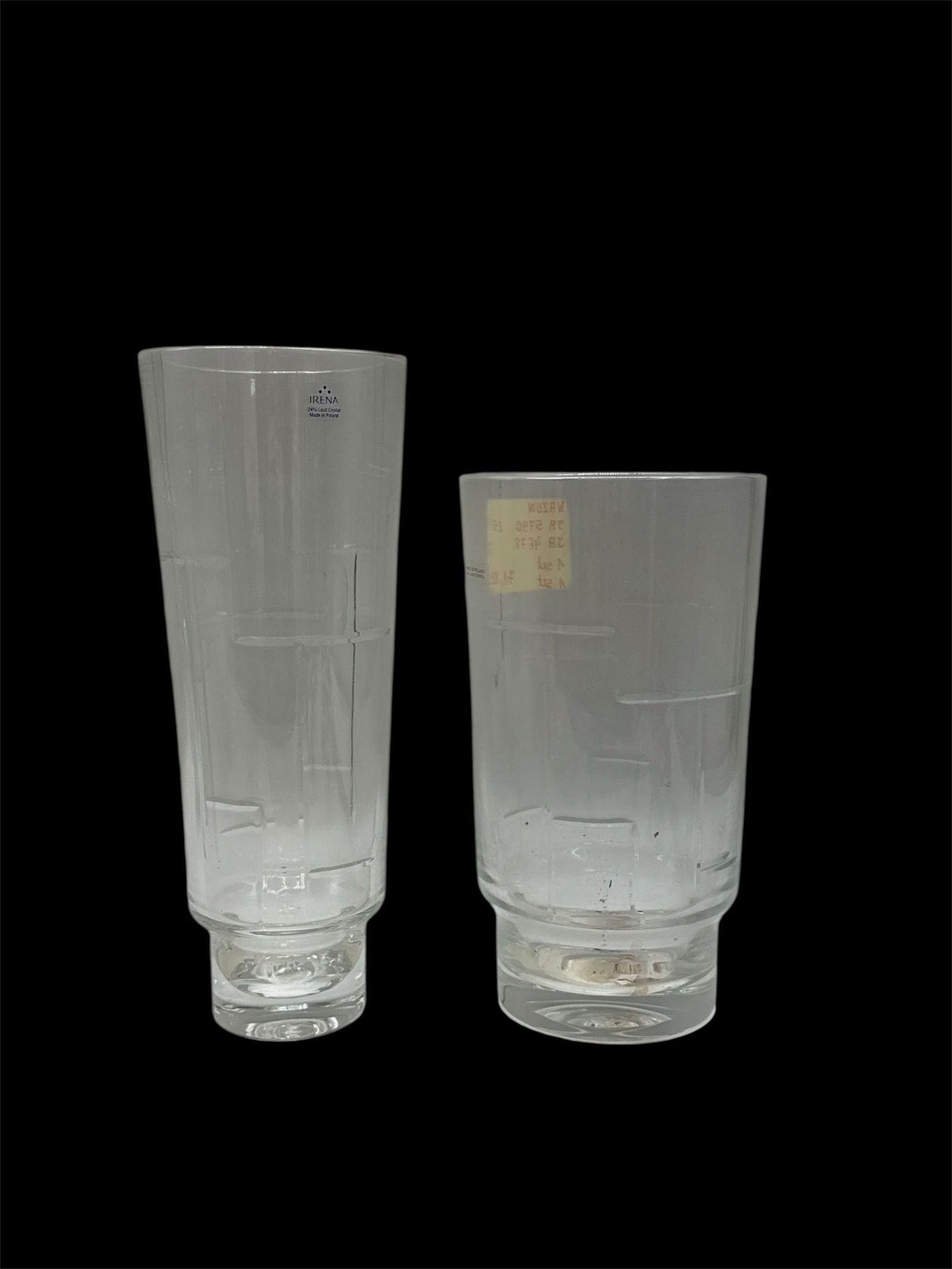 Pair of Modern Clear Art Glass Vases (1 of 2)
