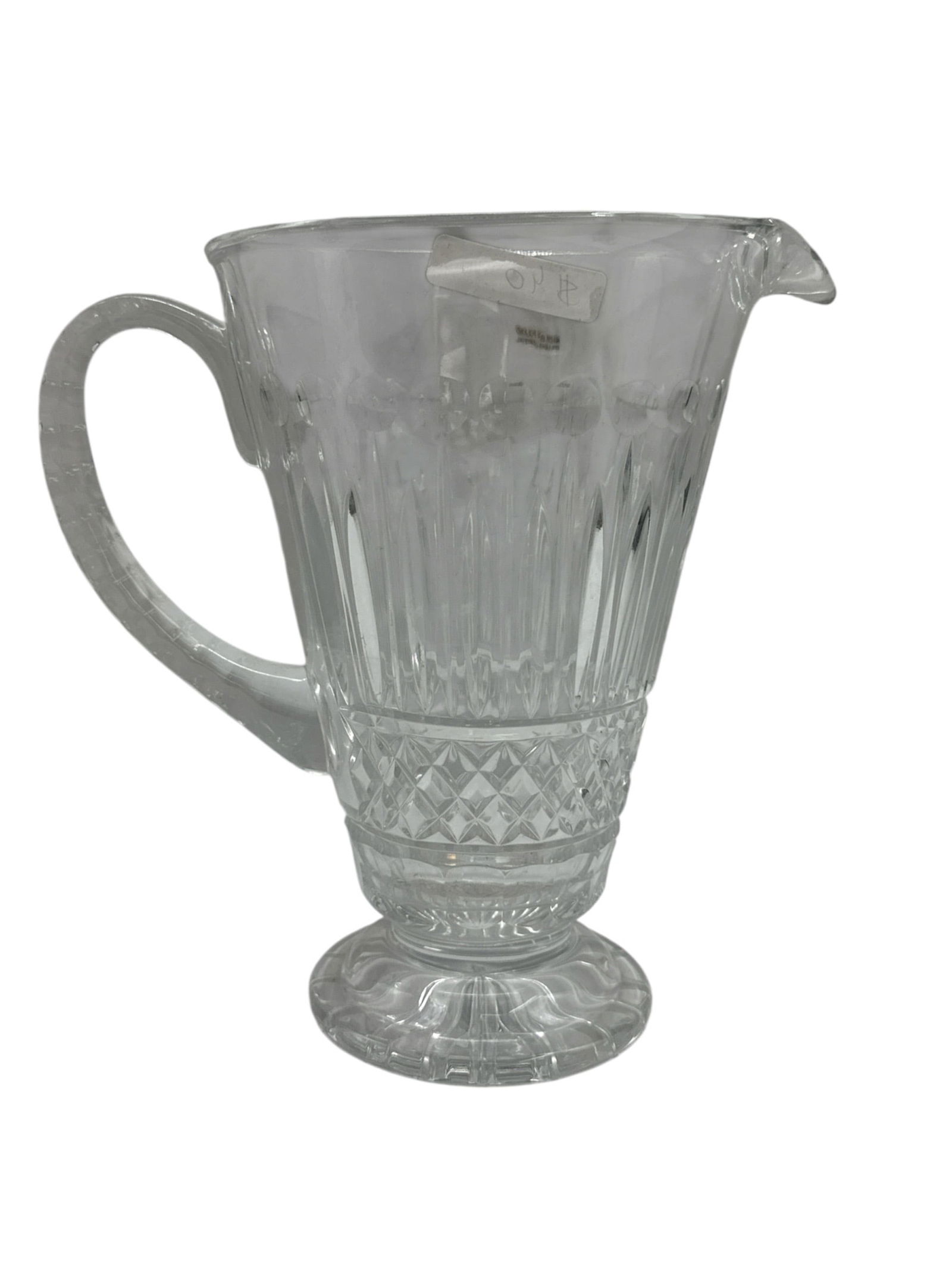 Large Cut Crystal Pitcher with Diamond and Panel Pattern - 2