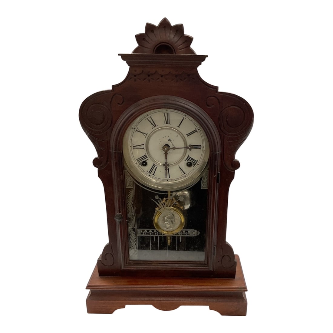 Waterbury Clock Co. Victorian Walnut Mantel Clock (1 of 4)
