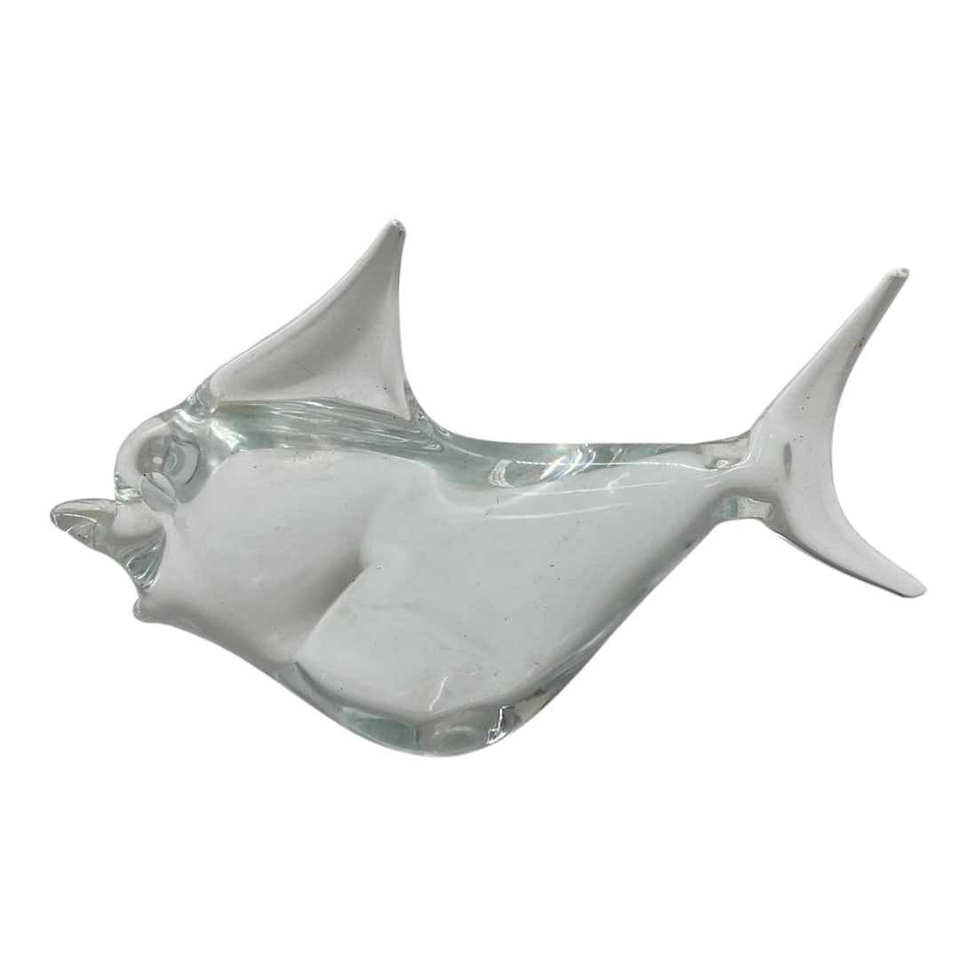 Vintage Marcolin Sweden Hand-Blown Clear Art Glass Fish Figurine: Description: