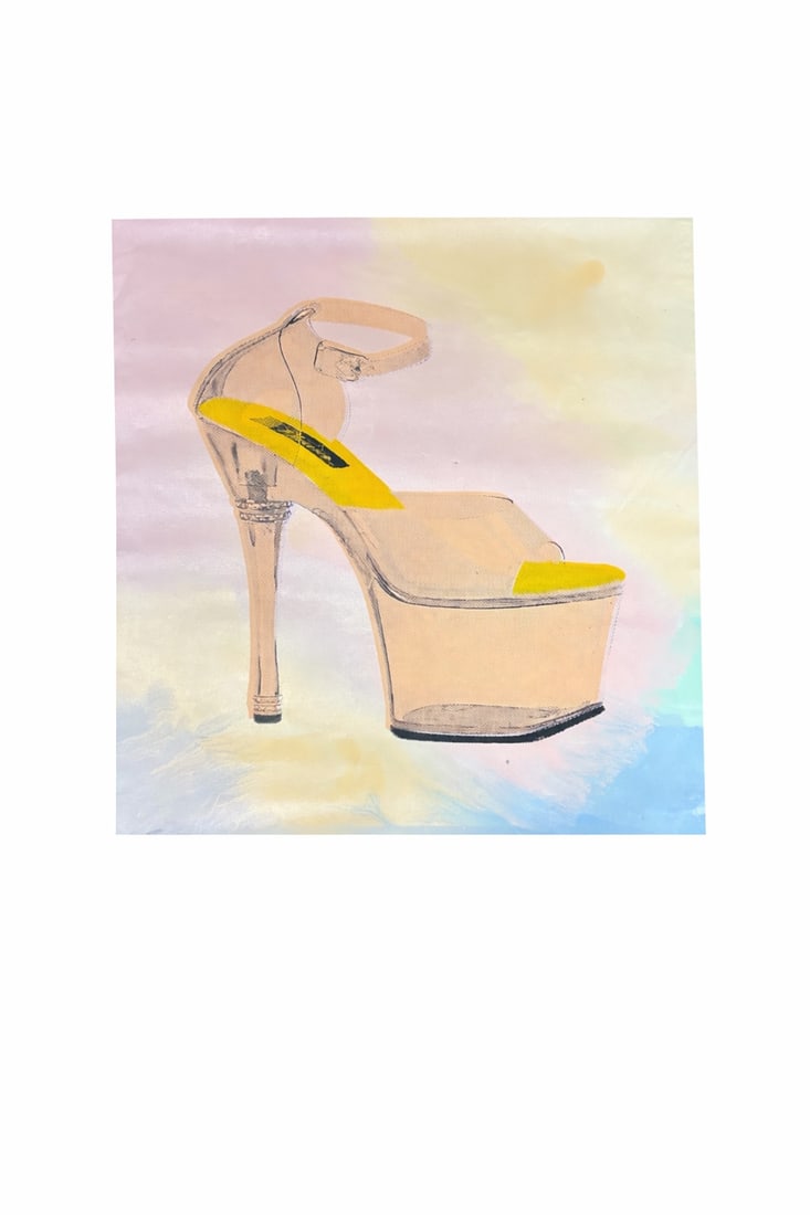 Steve Kaufman (1960-2010), "Stripper Shoes" Hand Signed and Numbered Limited Edition Silkscreen: This piece is a striking, limited edition work of pop art titled "Stripper Shoes" by the renowned American artist 