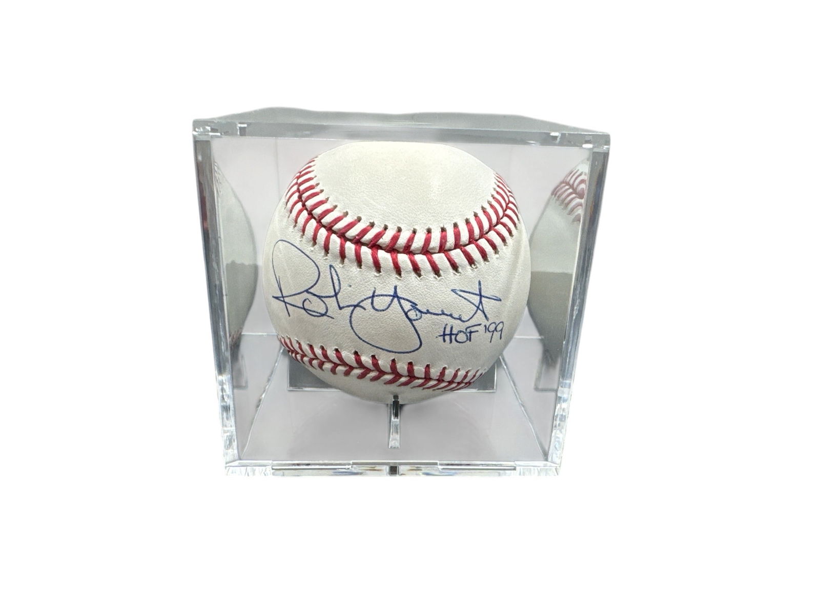 Robin Yount Signed Rawlings Official Major League Baseball with HOF 99 Inscription: This Rawlings Official Major League Baseball has been hand signed by Milwaukee Brewers legend and Hall of Famer Robin Yount and includes a HOF 99 inscription commemorating his induction into the Natio