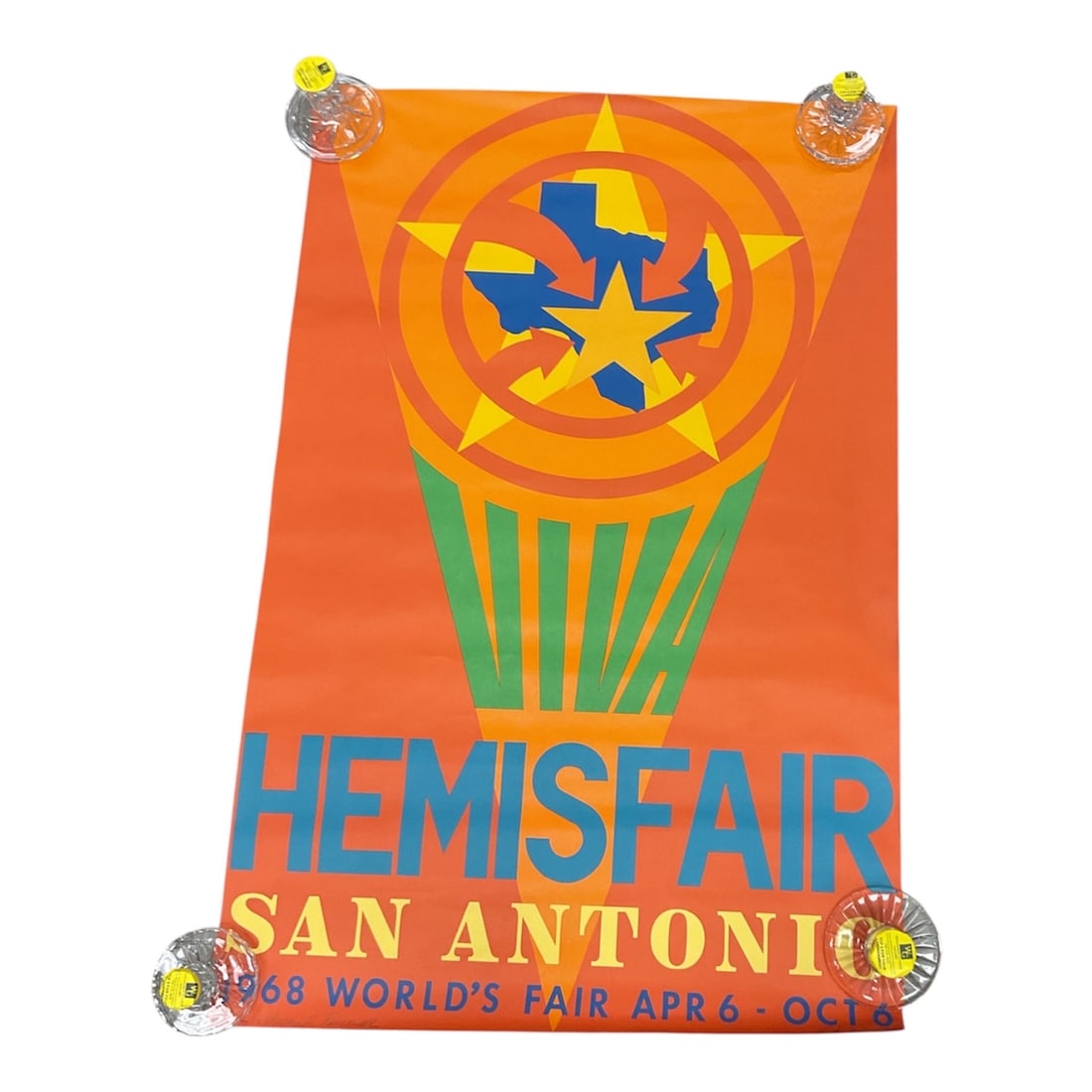 Robert Indiana "Viva Hemisfair" 1968 San Antonio World's Fair Poster: Robert Indiana "Viva Hemisfair" 1968 San Antonio World's Fair Poster Item Description